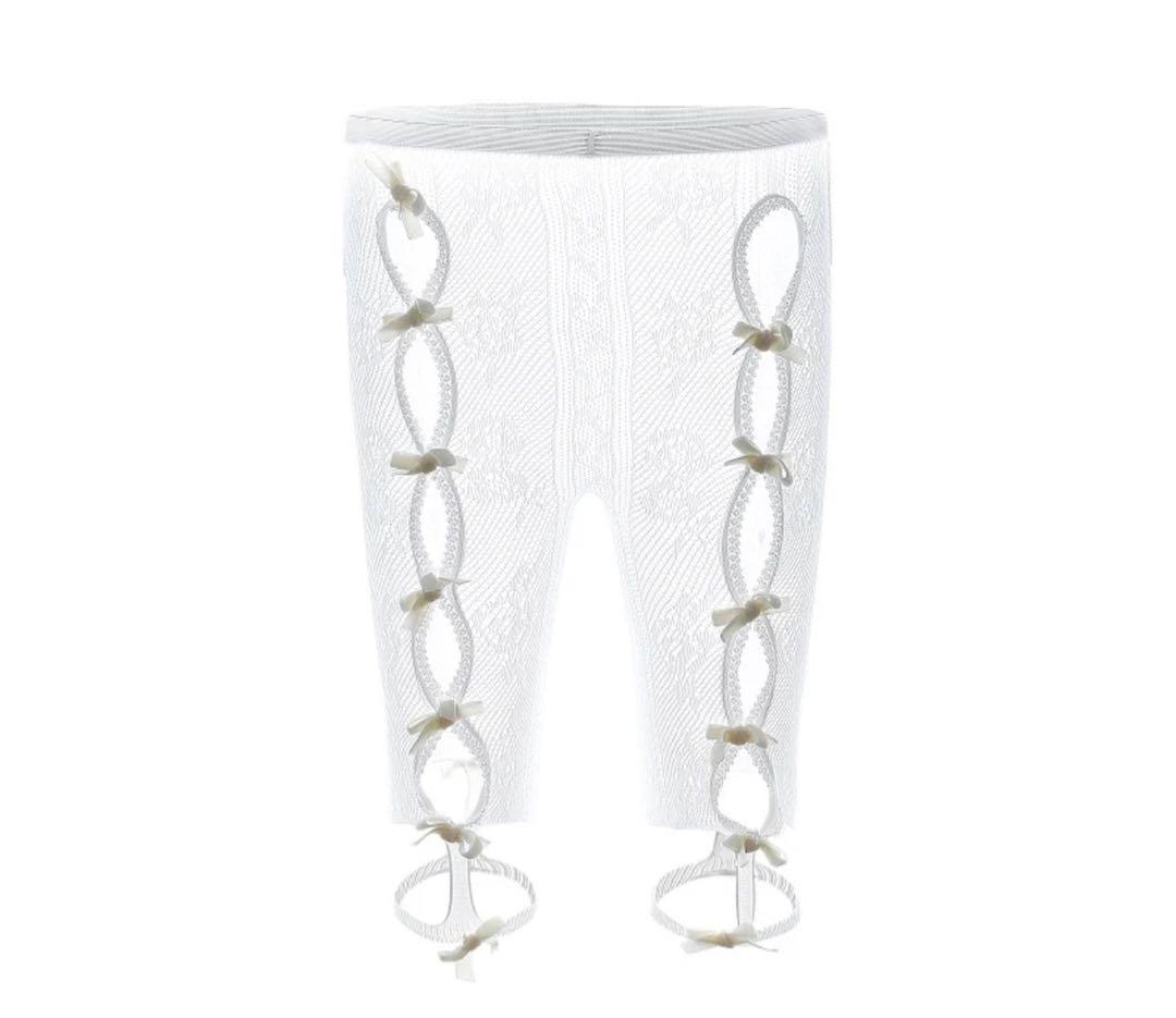 レッグウェア Nodress White Lace Short Leggings