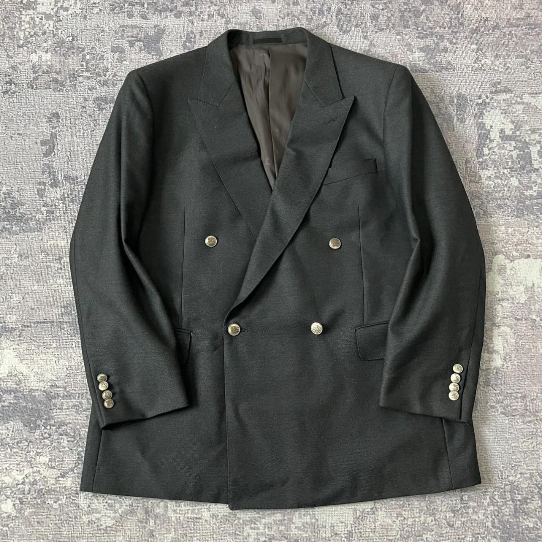 【超希少XL】バーバリーロンドン セットアップ スーツ ダブル 銀ボタン 180