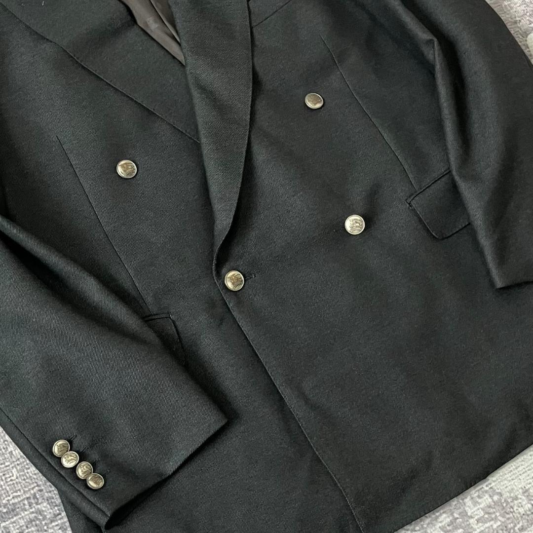 【超希少XL】バーバリーロンドン セットアップ スーツ ダブル 銀ボタン 180