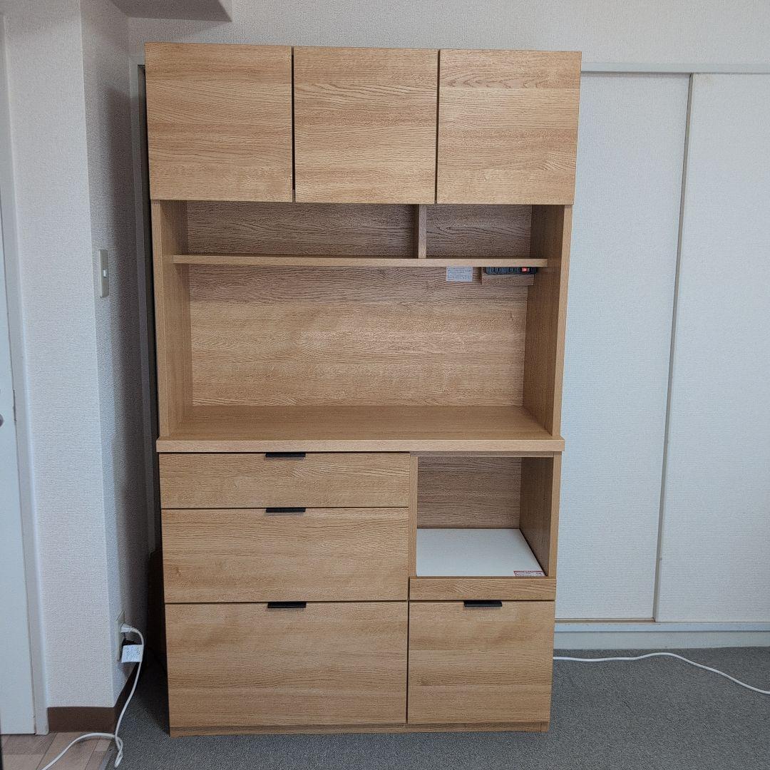 ニトリ　キッチンボード　エトナ105KB　ライトブラウン　食器棚　説明書付き