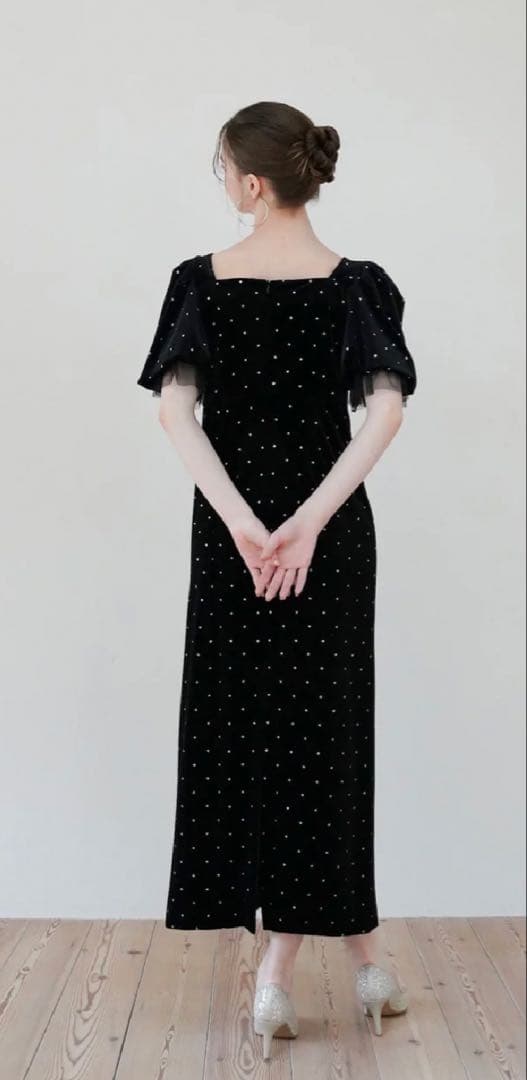 【size2】 bijou dot velours dress Acka