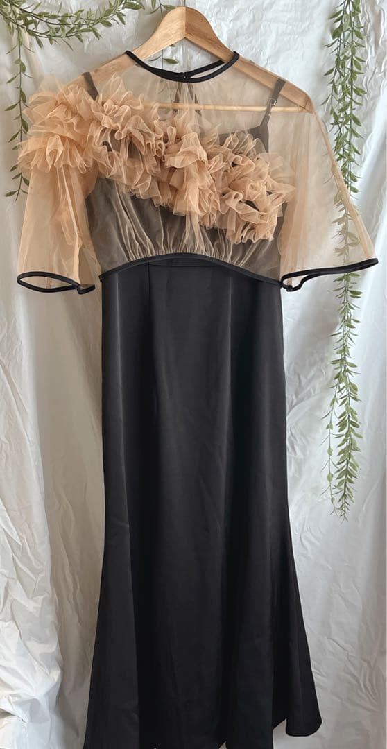 Leja ボリュームチュールパイピングフレアドレスワンピース　S