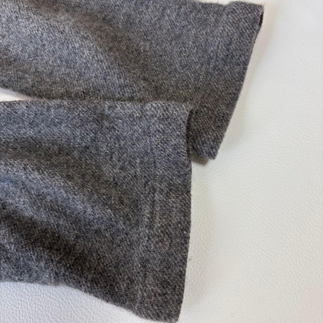 【美品】ミディウミ カーディガン ジャケット ウールリネン グレー 銀ボタン