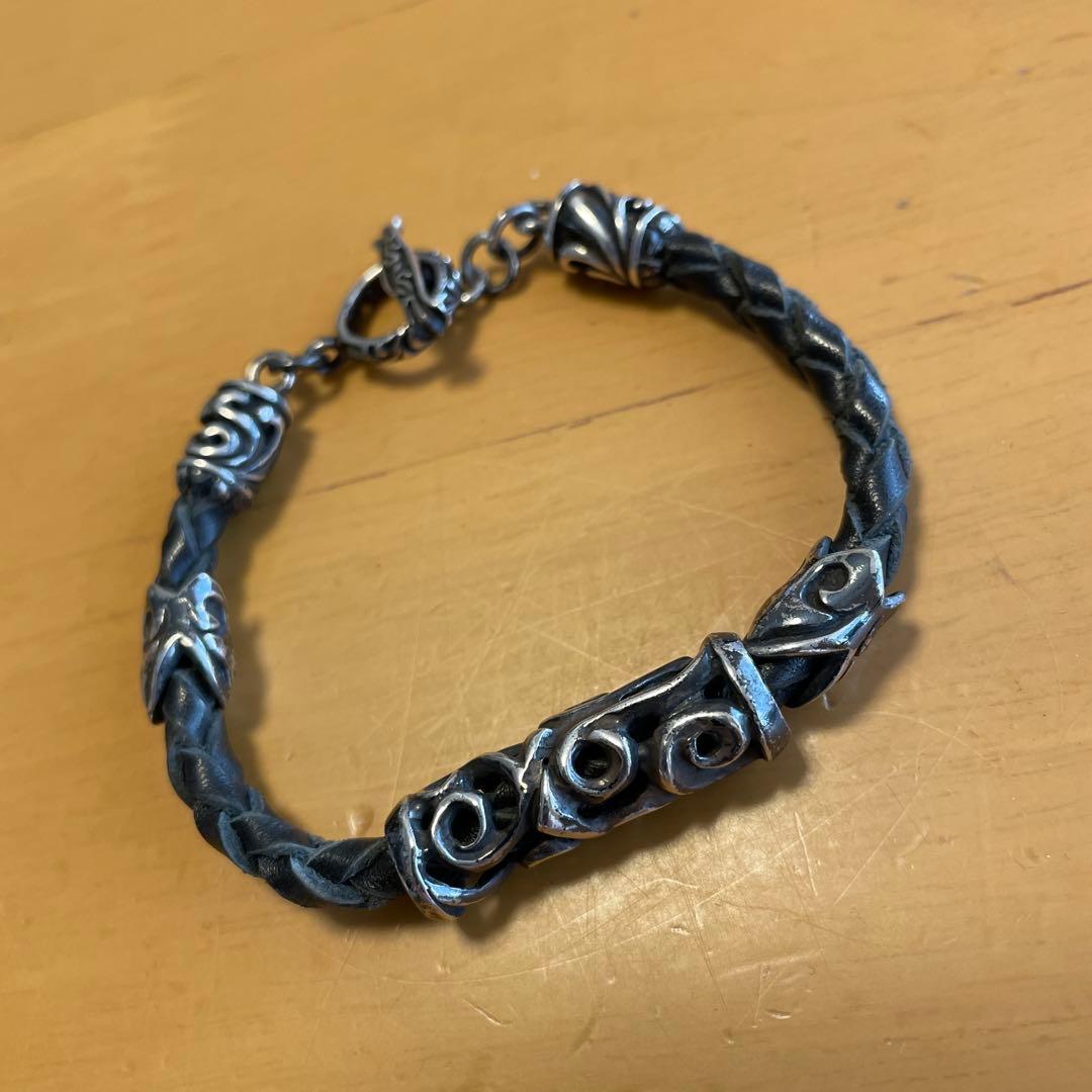 シルバー&レザー　ウォレットチェーンとブレスレット