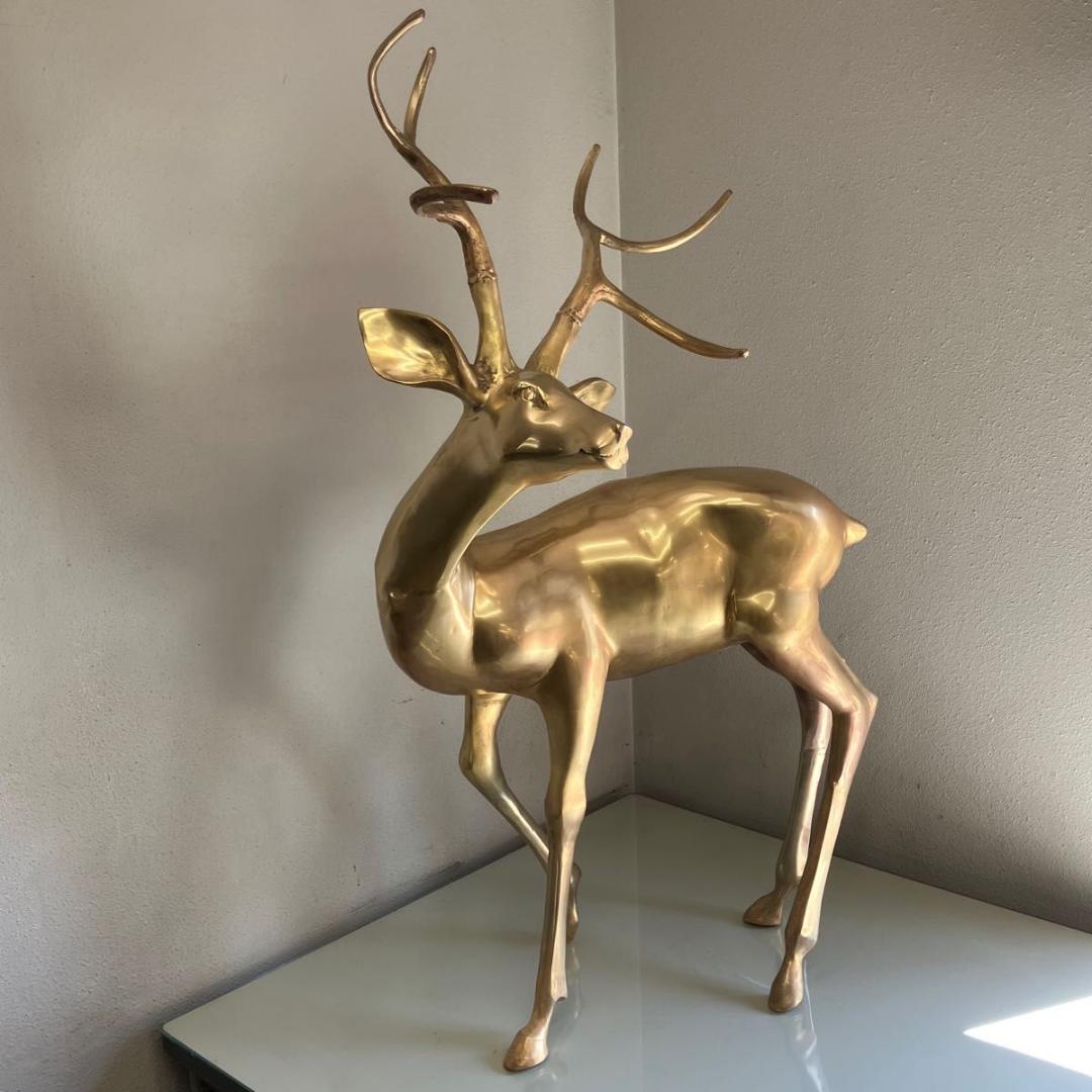 「なぎら様用」真鍮 オブジェ　鹿の彫刻／置物