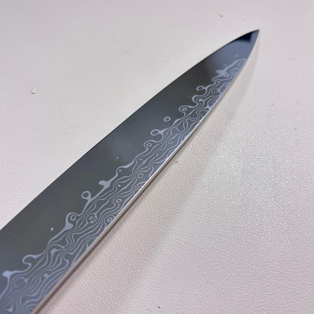 尺300mm 柳刃包丁 墨流しダマスカス　人工象牙八角柄 和包丁 白'ᘲ