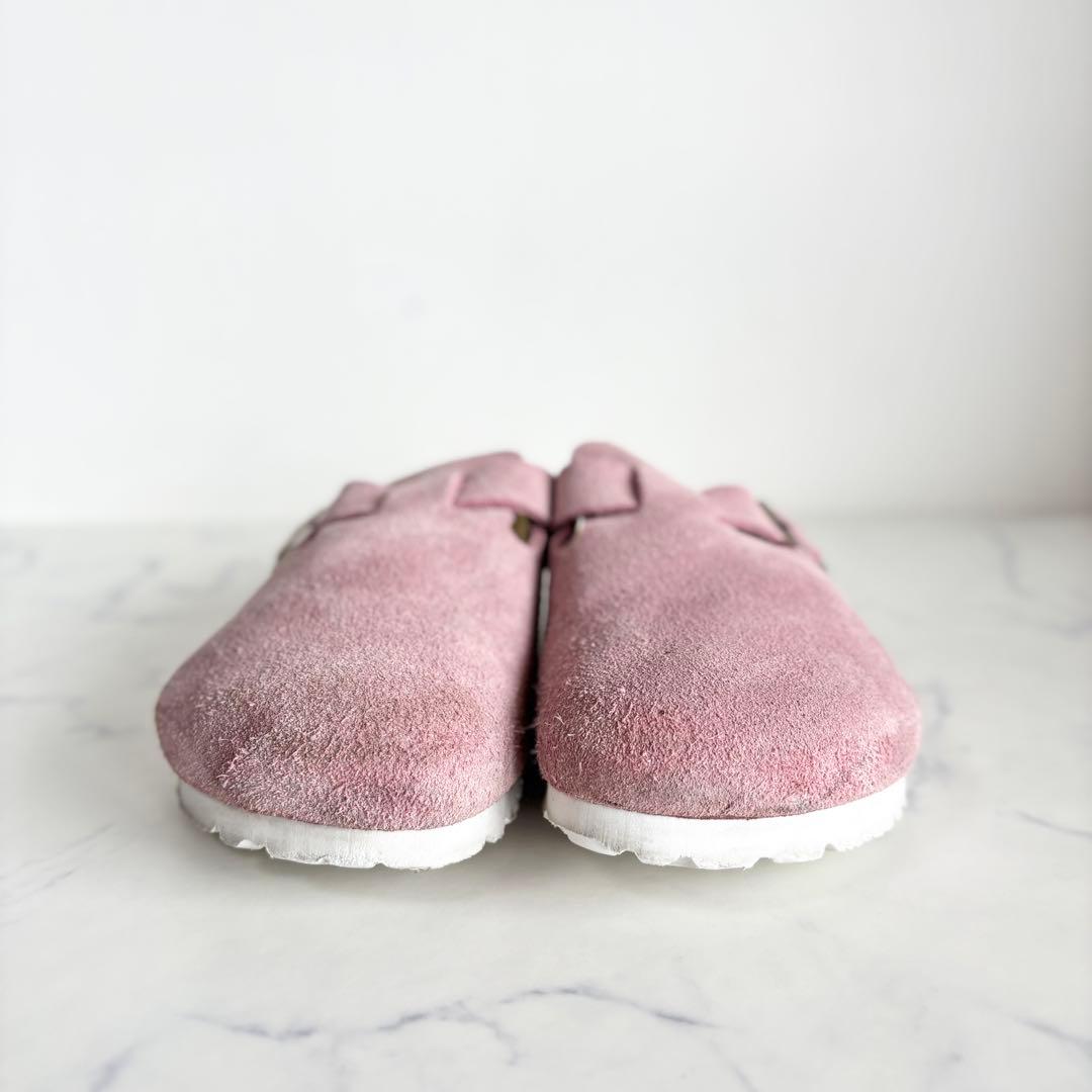 ビルケンシュトック 40 26.0 ボストン サンダル スエード ピンク