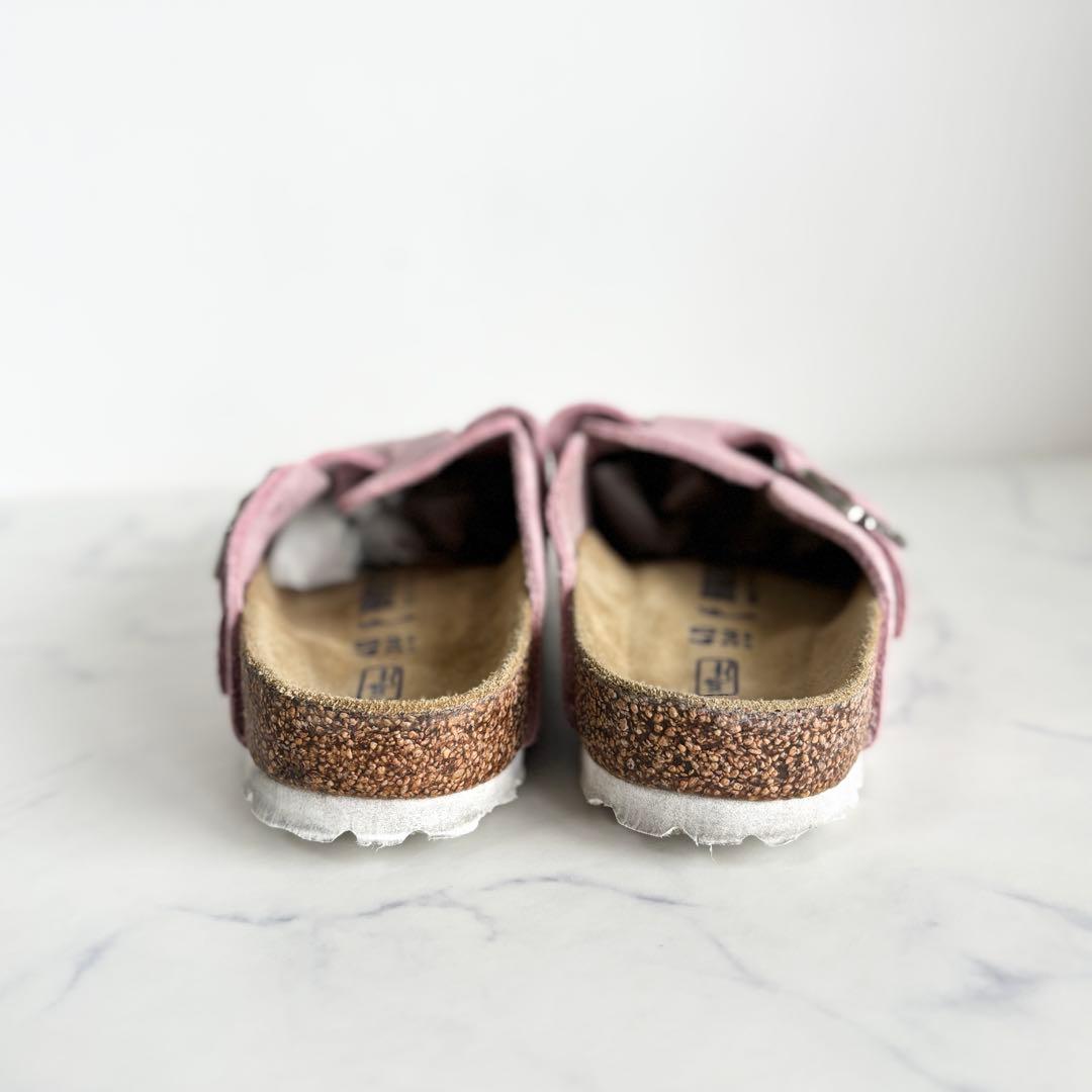 ビルケンシュトック 40 26.0 ボストン サンダル スエード ピンク