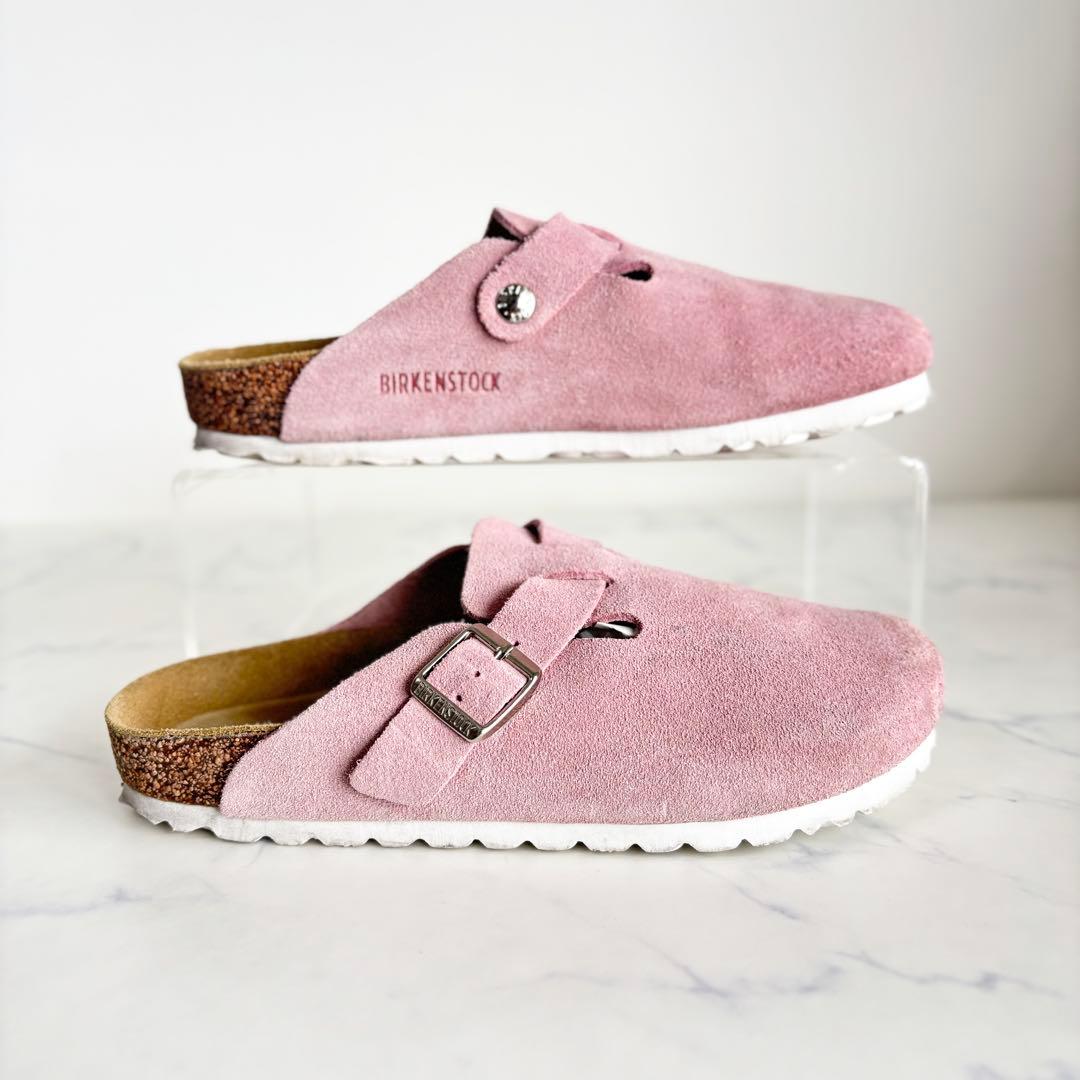 ビルケンシュトック 40 26.0 ボストン サンダル スエード ピンク
