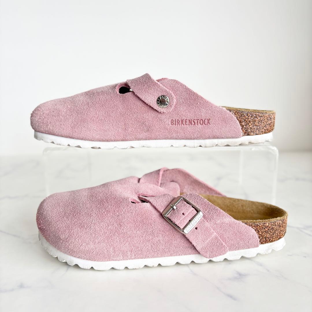 ビルケンシュトック 40 26.0 ボストン サンダル スエード ピンク
