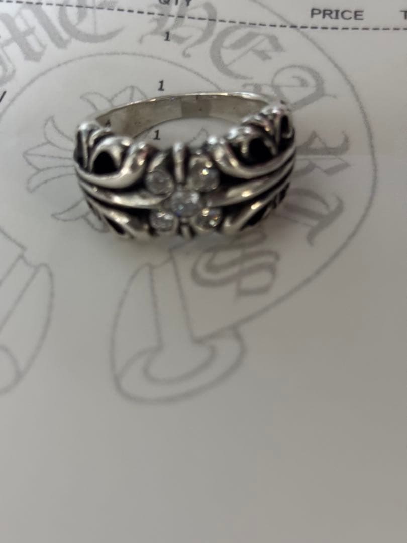 シルバークロスリング23号czカスタムして貰いました。925シルバーです