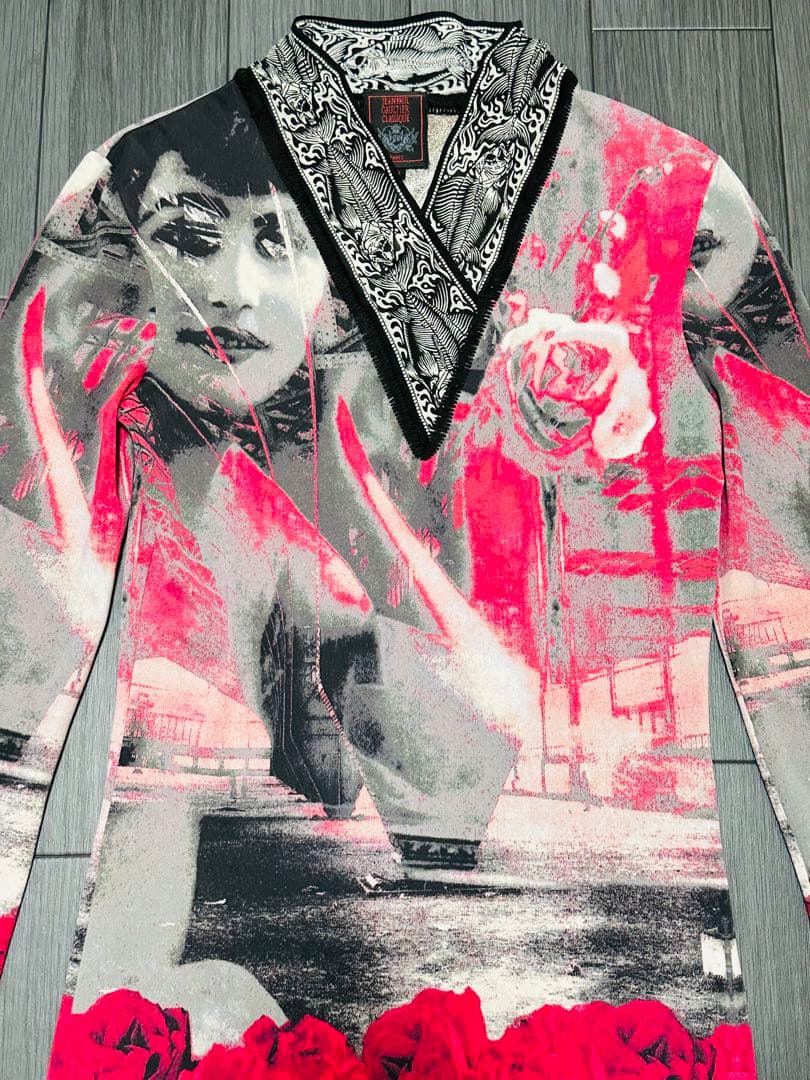 ジャンポールゴルチェ クラシック 総柄プリント パワーネットシャツ