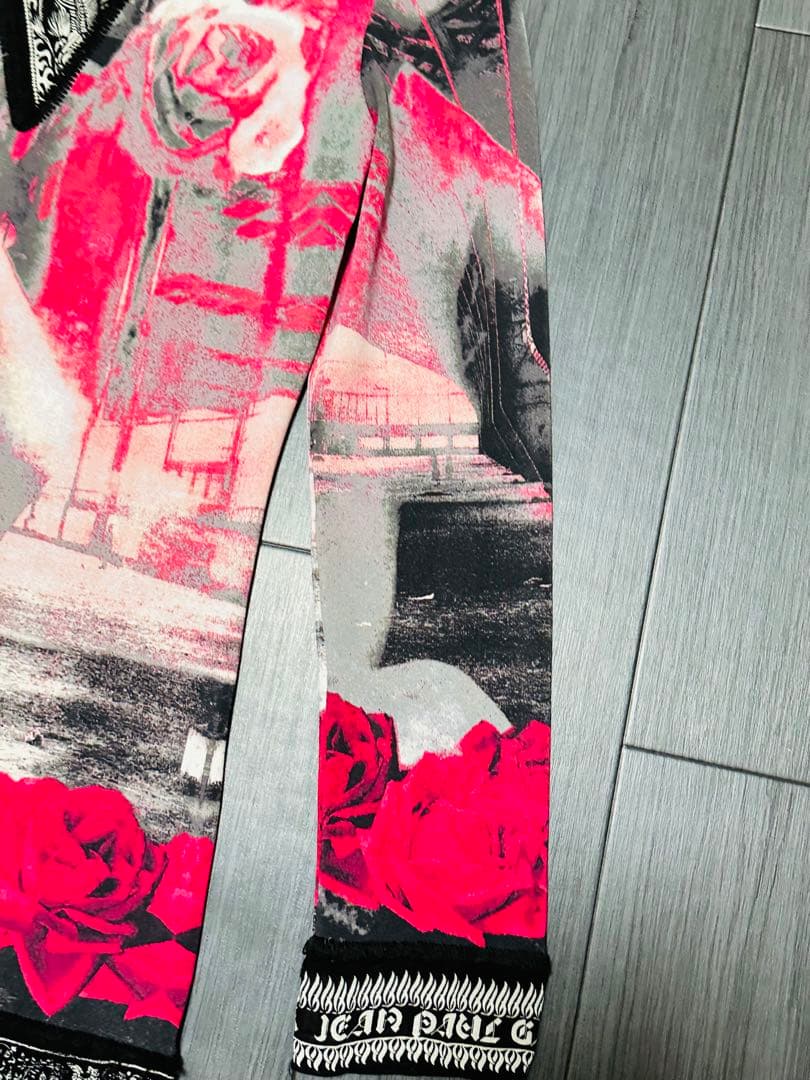 ジャンポールゴルチェ クラシック 総柄プリント パワーネットシャツ