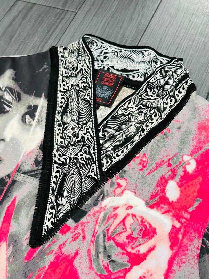 ジャンポールゴルチェ クラシック 総柄プリント パワーネットシャツ