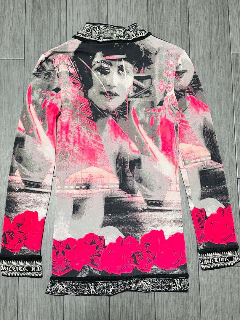 ジャンポールゴルチェ クラシック 総柄プリント パワーネットシャツ