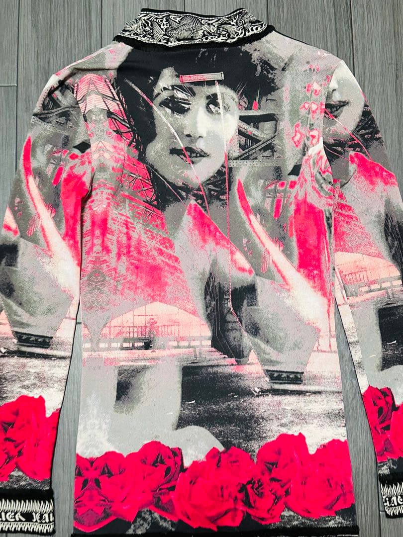 ジャンポールゴルチェ クラシック 総柄プリント パワーネットシャツ