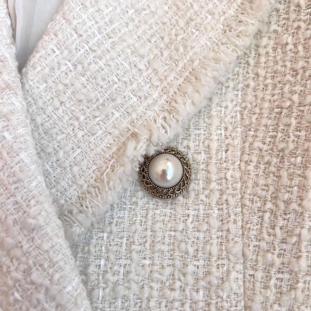 【未使用級】ルルウィルビー イタリア生地 ファンシーツイードダブルジャケット