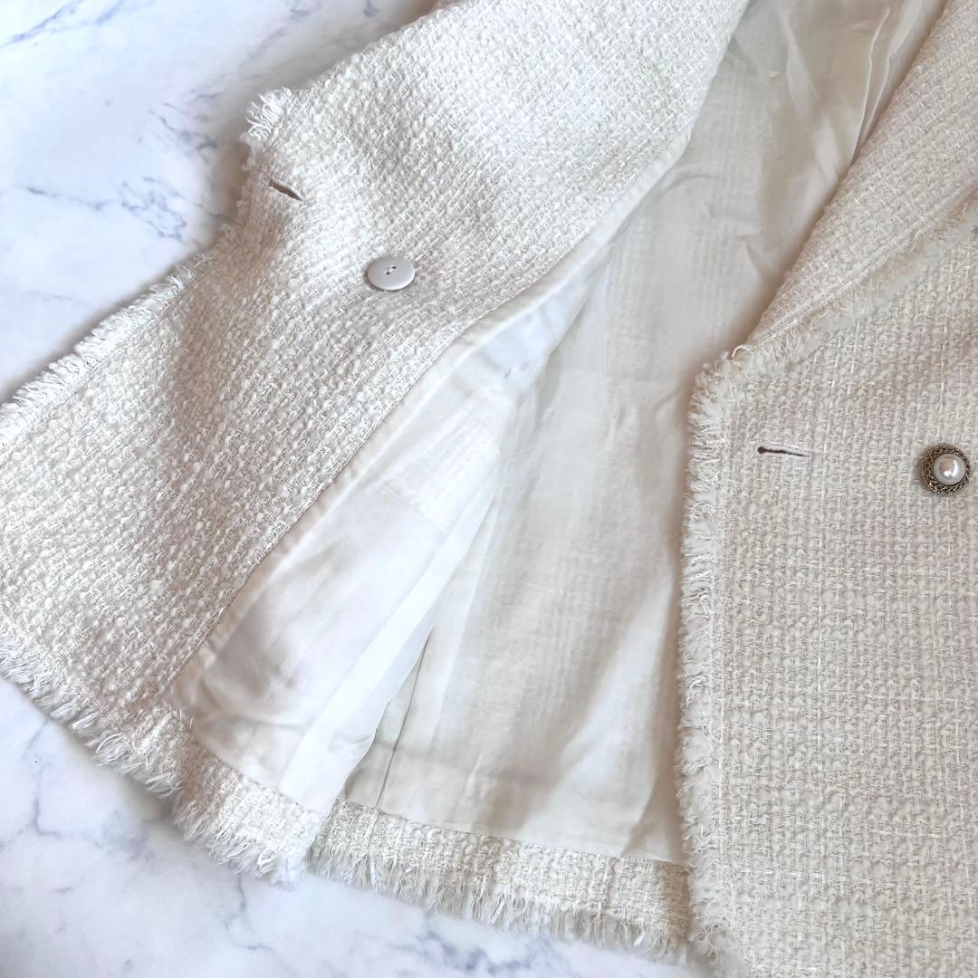 【未使用級】ルルウィルビー イタリア生地 ファンシーツイードダブルジャケット