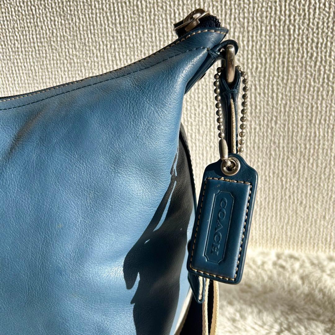 希少✨　OLD COACH チャーム付き　ヘリテージ レザー ショルダーバッグ