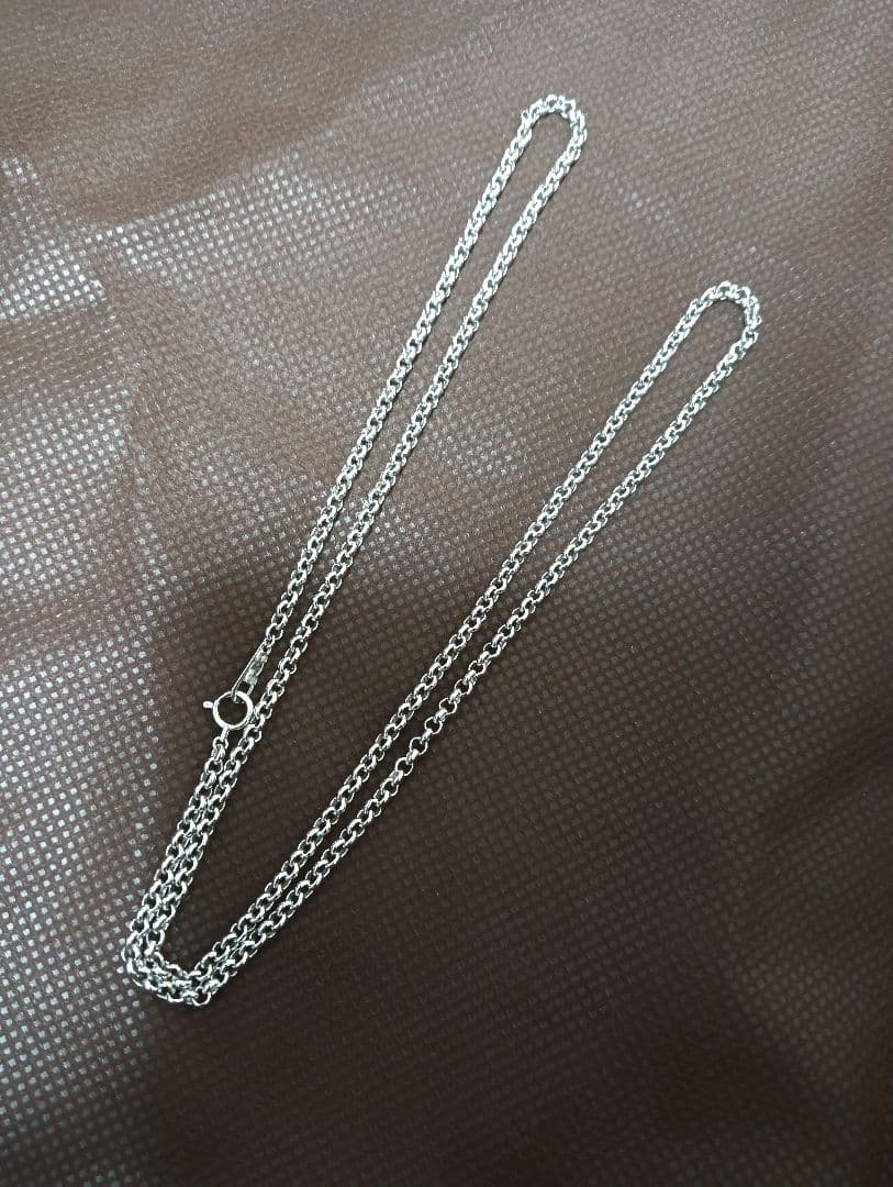 K18WG ロールチェーンネックレス