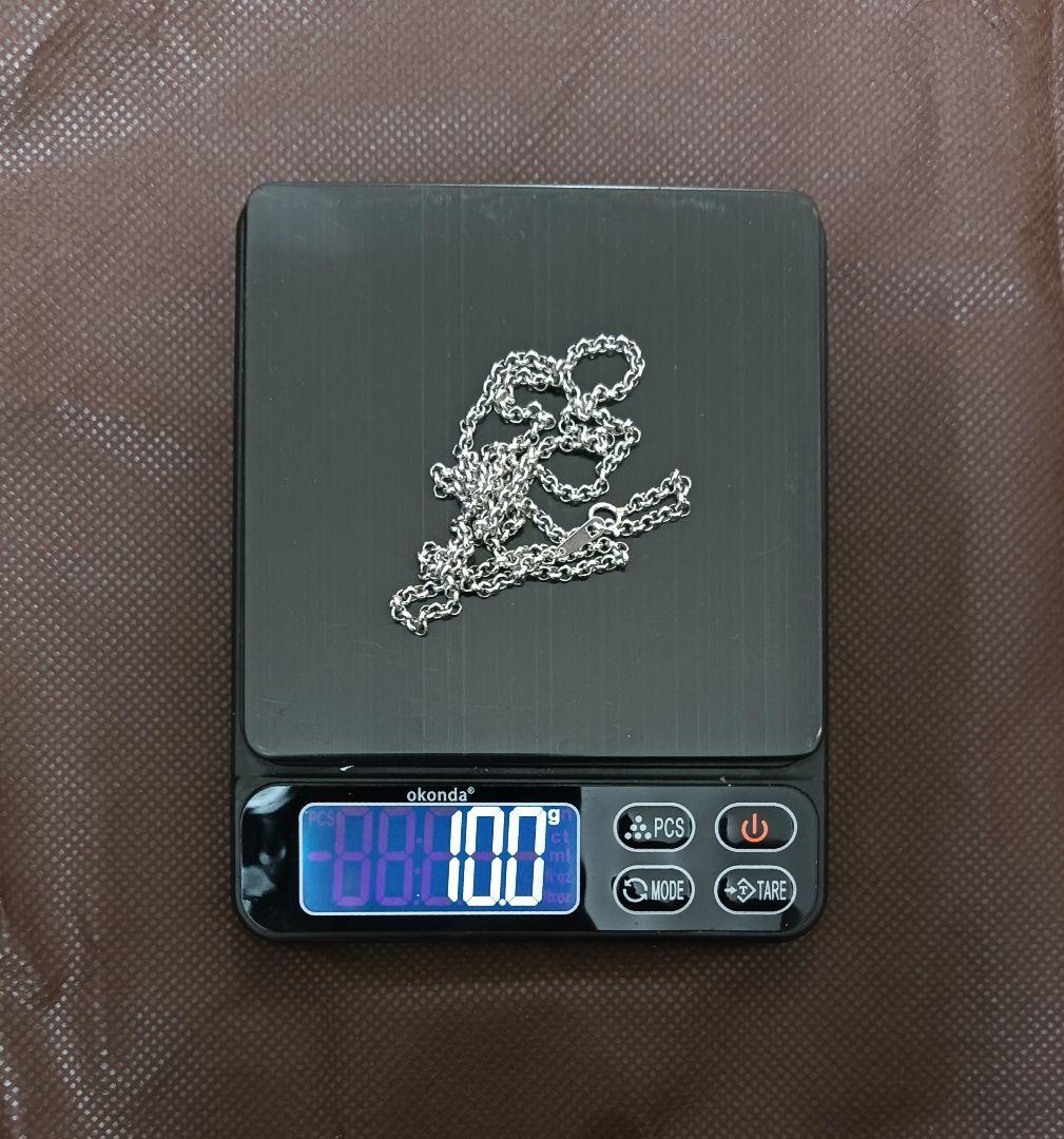 K18WG ロールチェーンネックレス