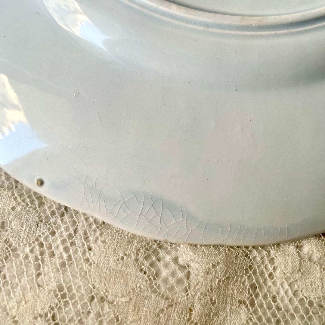 クレイユモントローFlora MuguetすずらんプレートBフランスアンティーク