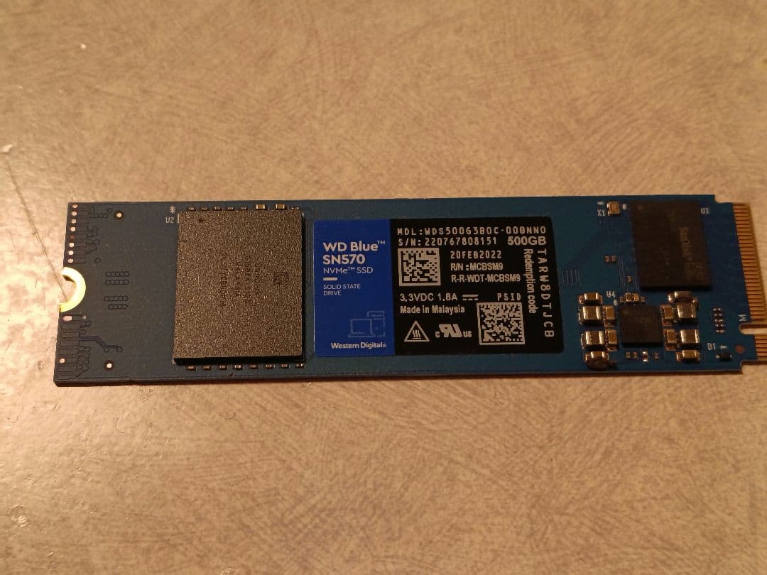 【値下げ】WD Blue SN570 500GB NVMe M.2 SSD