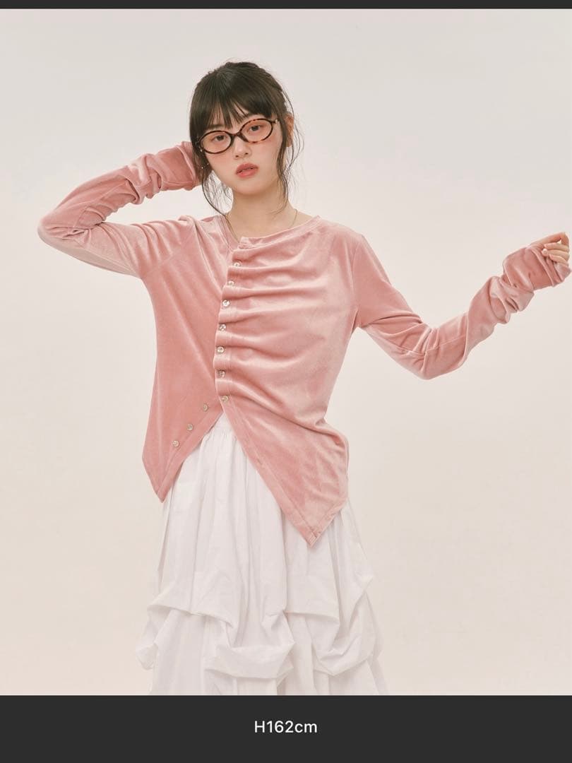 loin nuit ロワンニュイ アシンメトリータックトップス