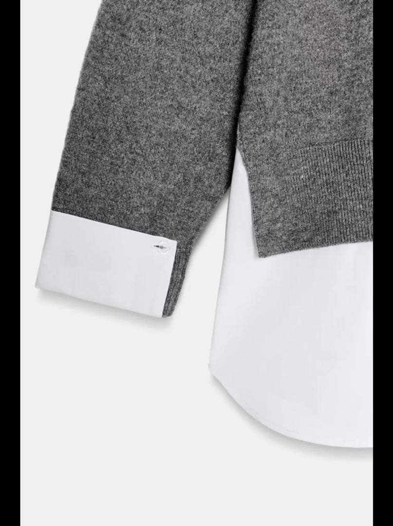 新品ZARA♡コンビポプリンニットセーター