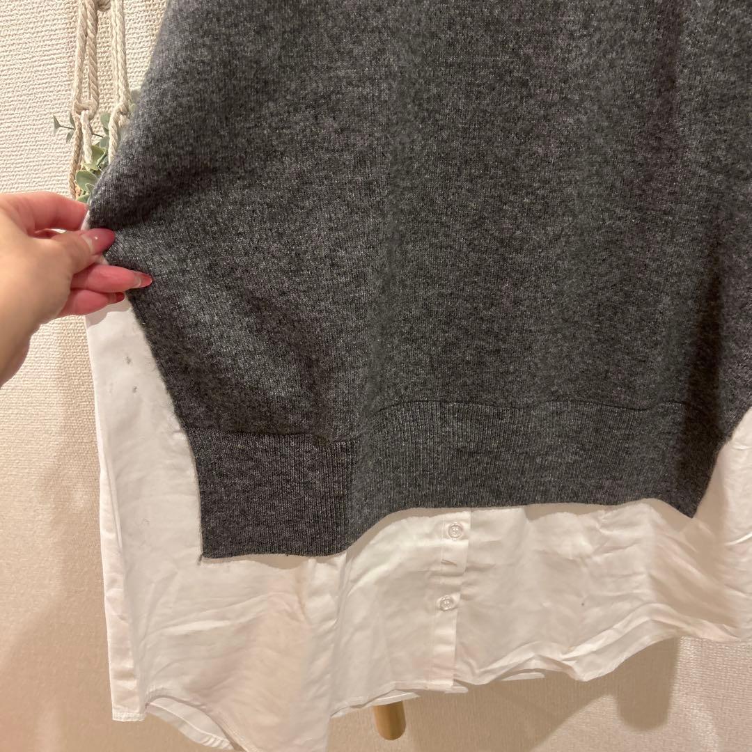 新品ZARA♡コンビポプリンニットセーター