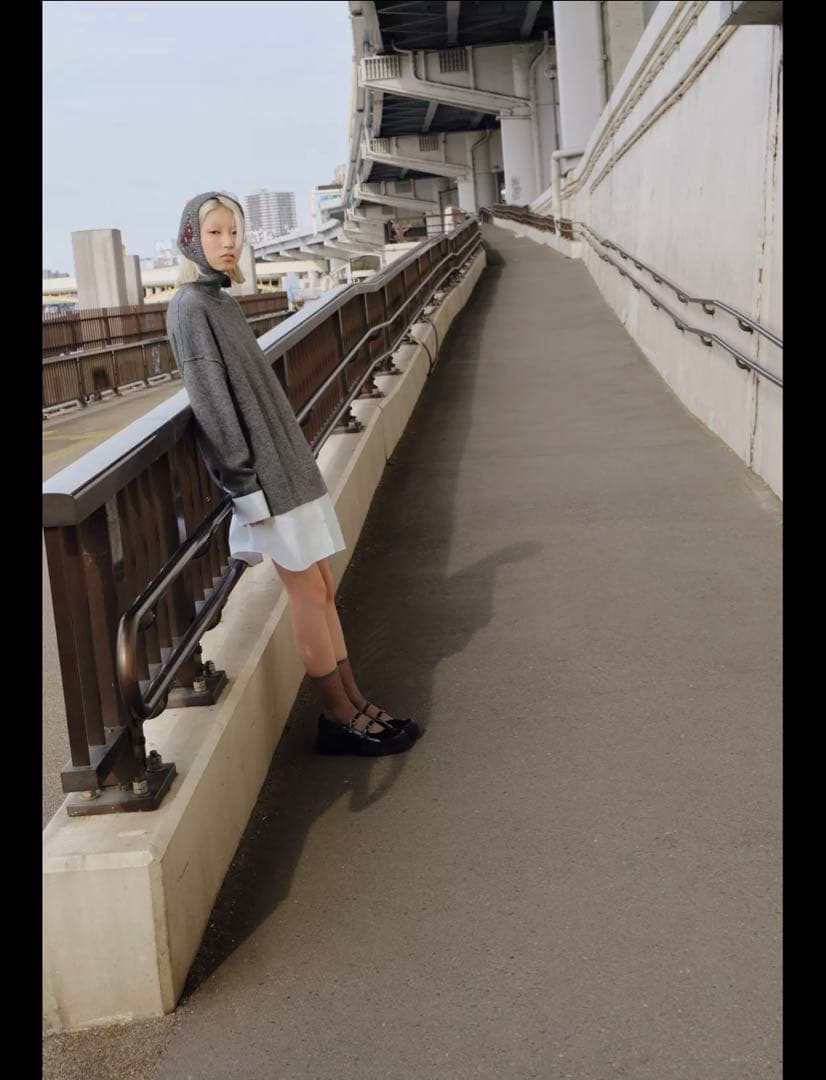 新品ZARA♡コンビポプリンニットセーター