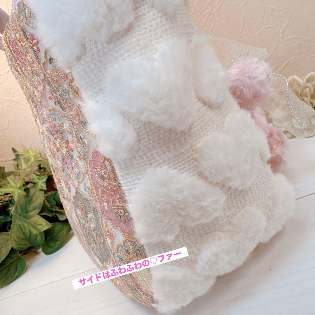 牡*❁様 コヤンイサムチョン♡新作インド刺繍bigローズルミちゃんのファートート