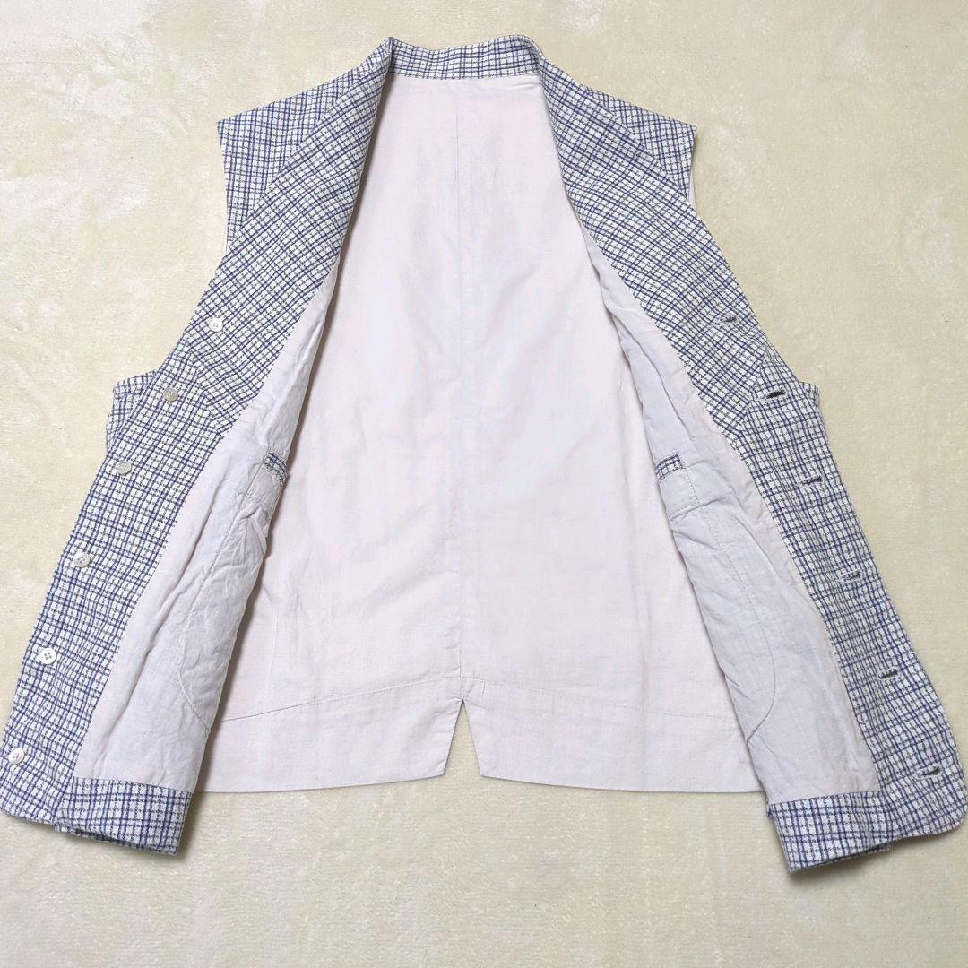 45R コットン リネンツイードの908ベスト 3 ツイード ジレ ベスト