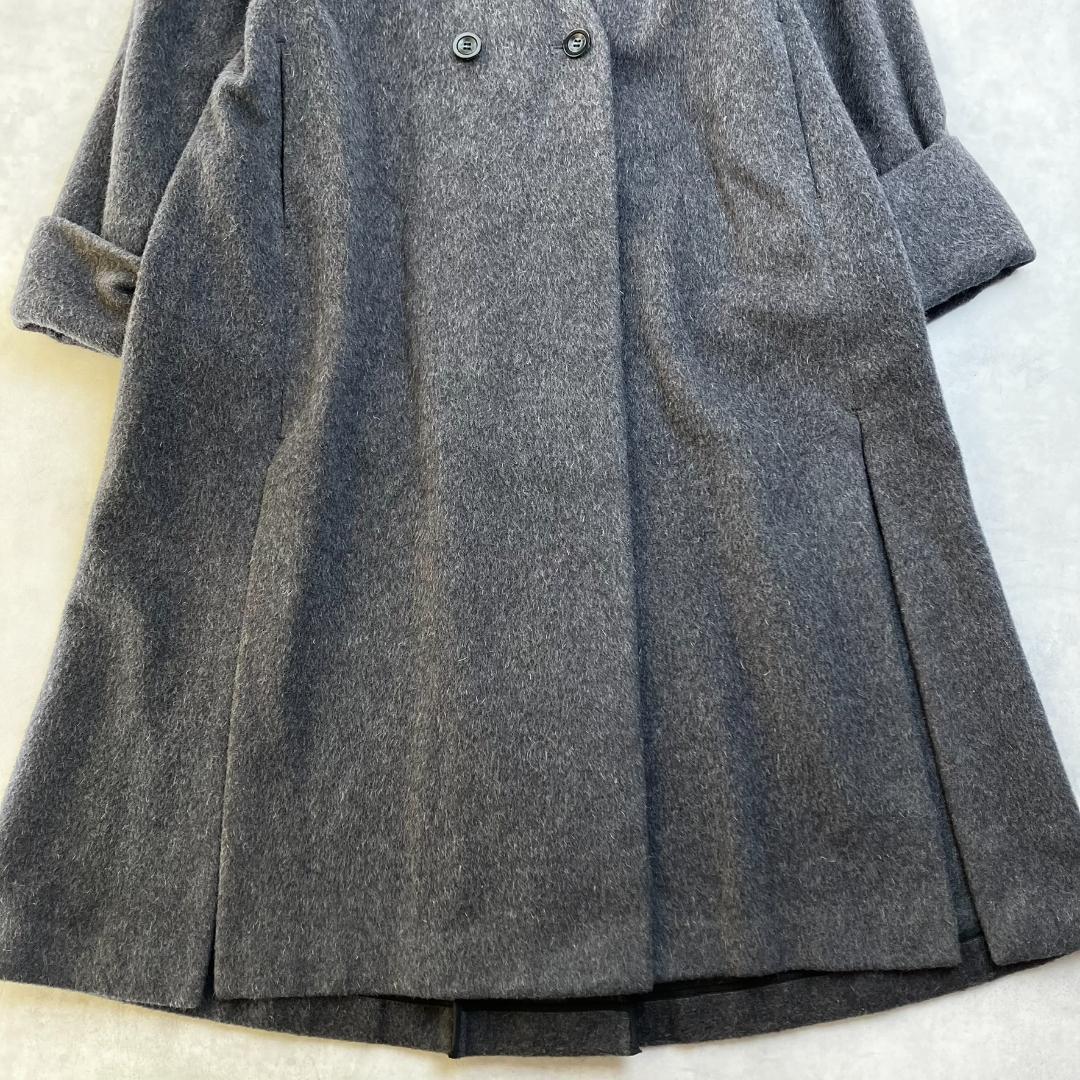 美品　スタイリング　ケイシラハタ　シャギーウールノーカラーボリュームコート754