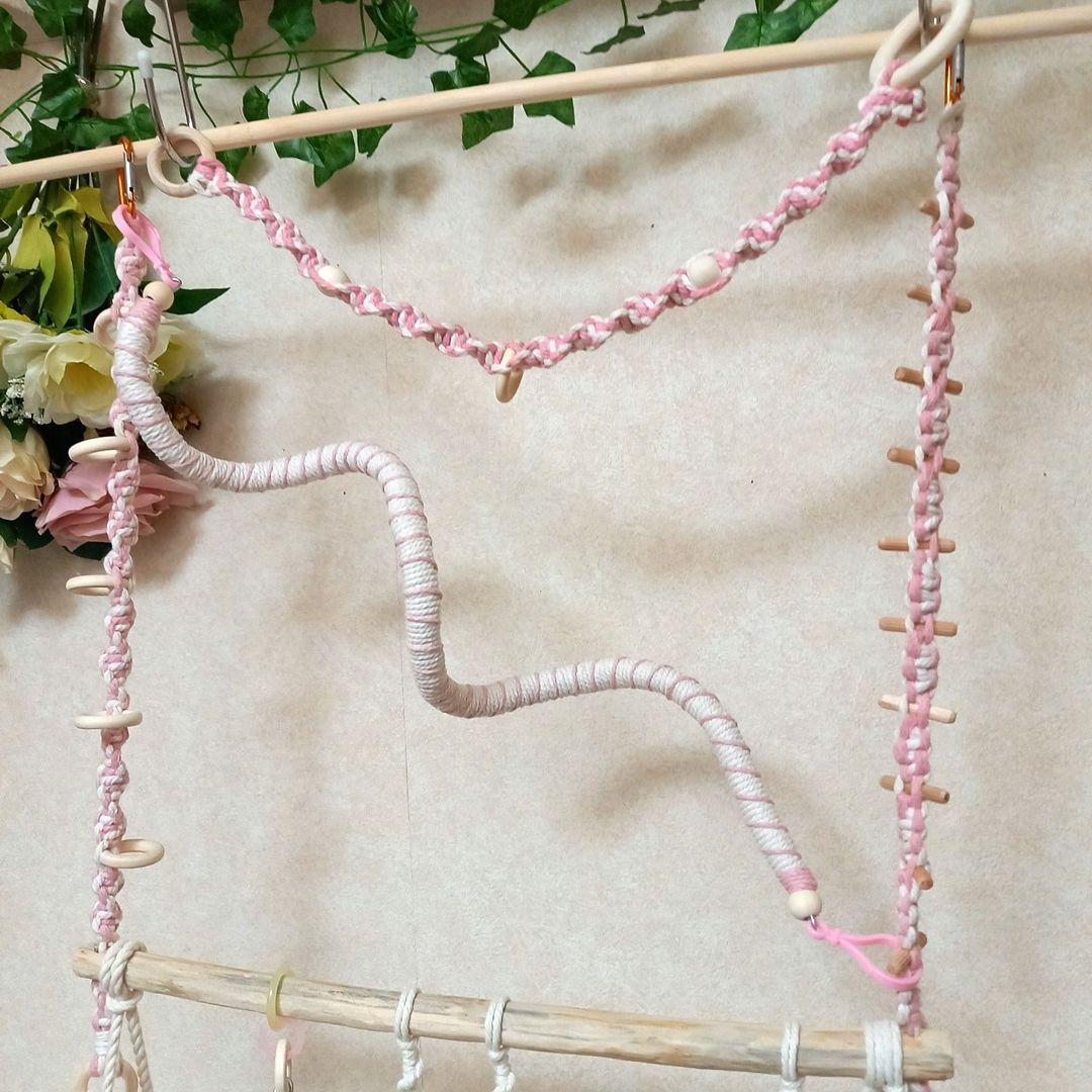 流木　三段 バードアスレチック　螺旋パーチ　球体アスレチック　大型M　No212