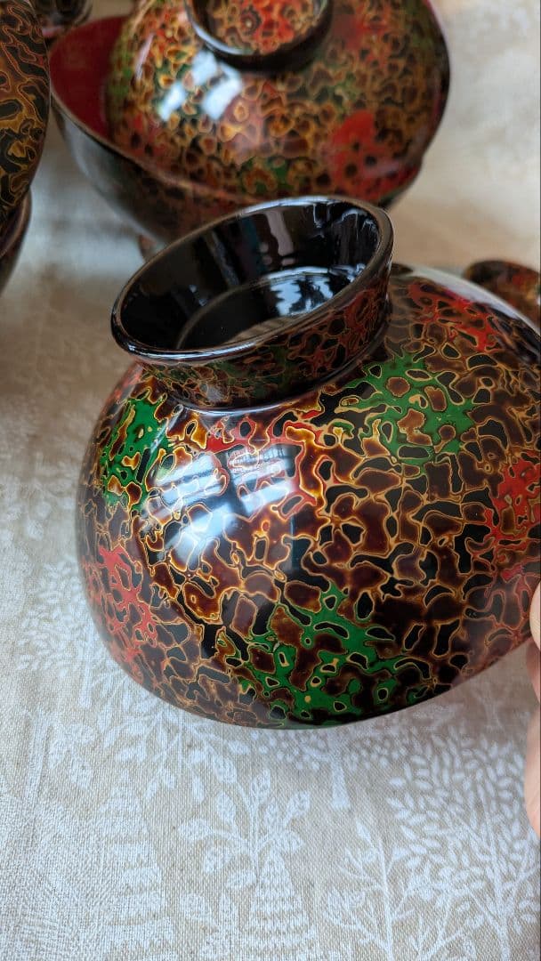 15日までセール 津軽塗 新品 お椀6個セット 唐塗