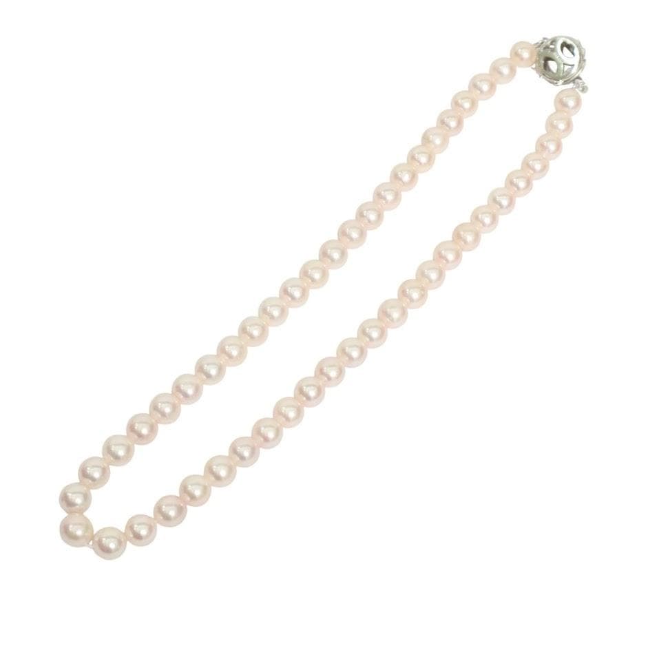 【鑑別書付き】　あこや真珠　ネックレス ラウンド 8～8.5mm SILVER
