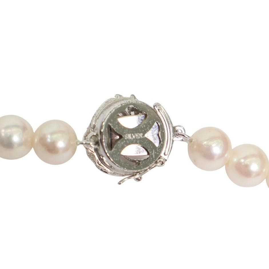 【鑑別書付き】　あこや真珠　ネックレス ラウンド 8～8.5mm SILVER