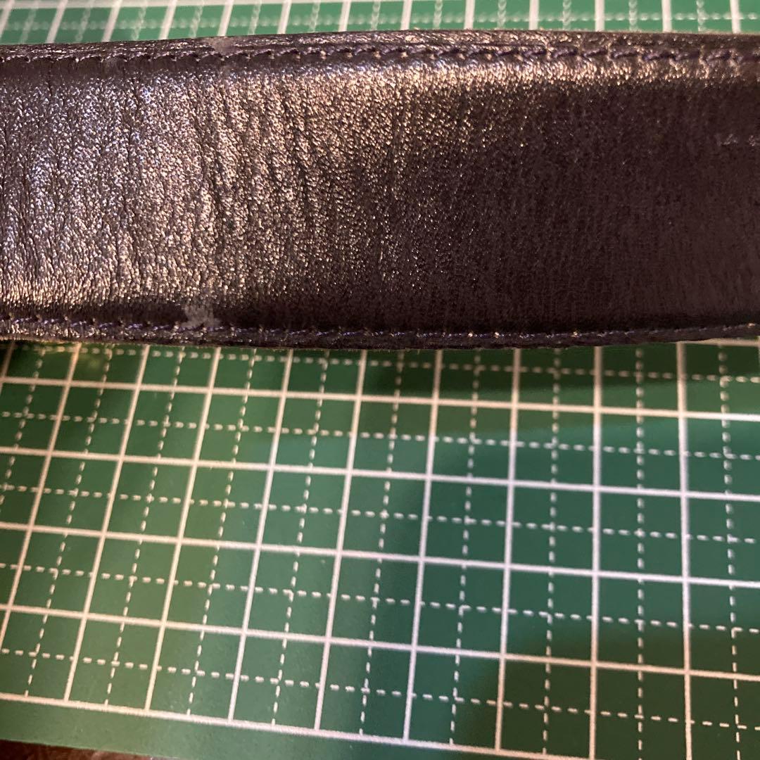 CHANEL ブラックレザーベルト ゴールドバックル