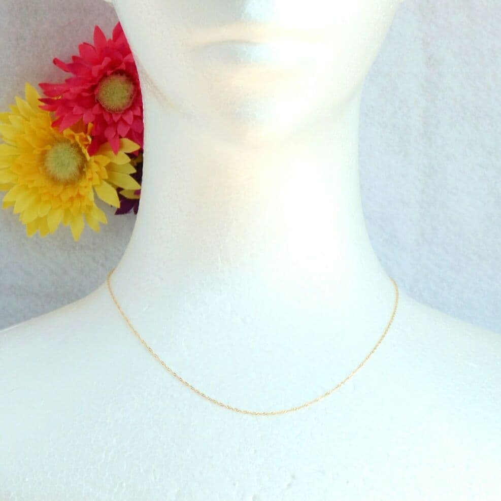 ひめばー　k10ネックレス　スクリューチェーン　約1㎜幅　華奢