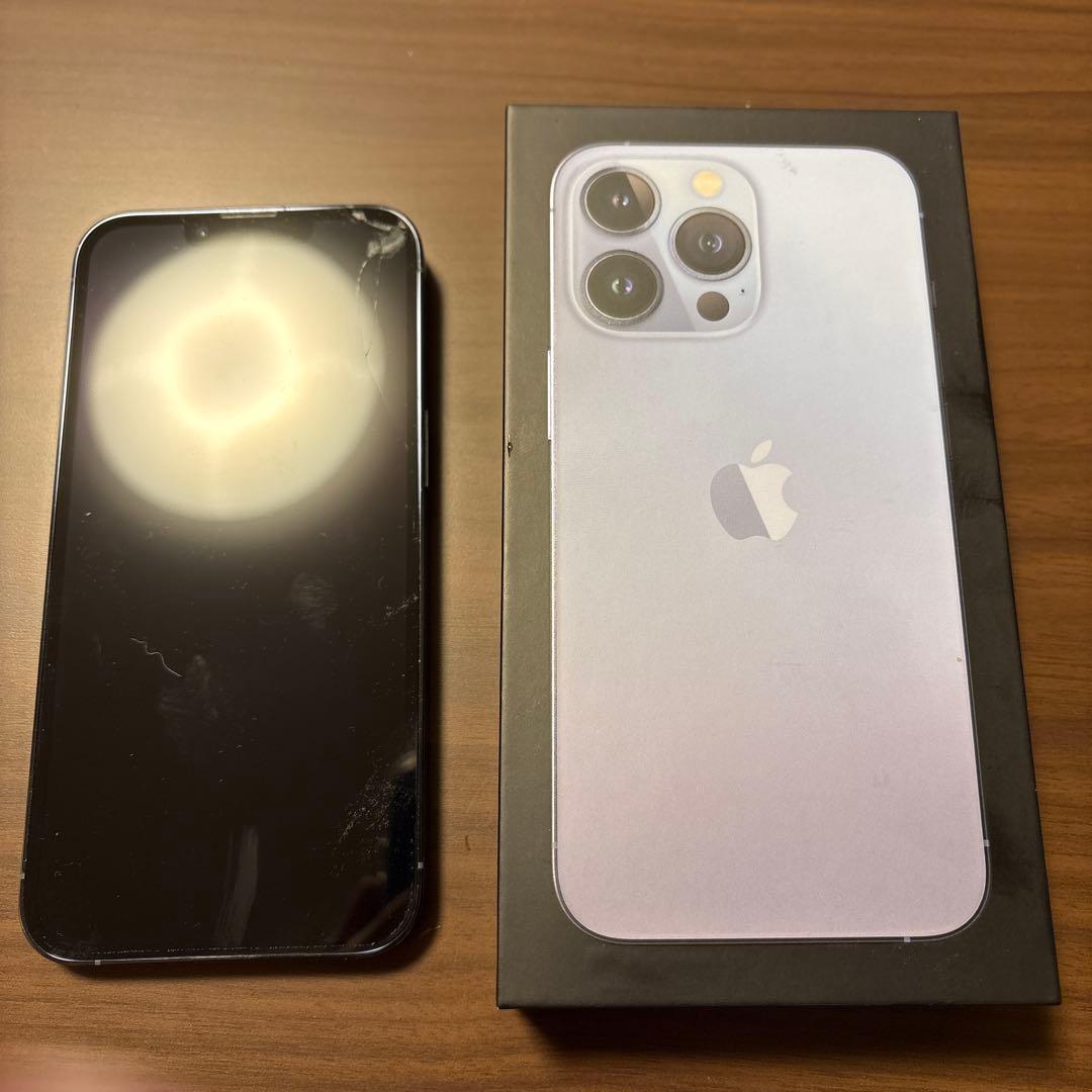 iPhone 13 Pro シエラブルー 128GB 画面右上割れあり