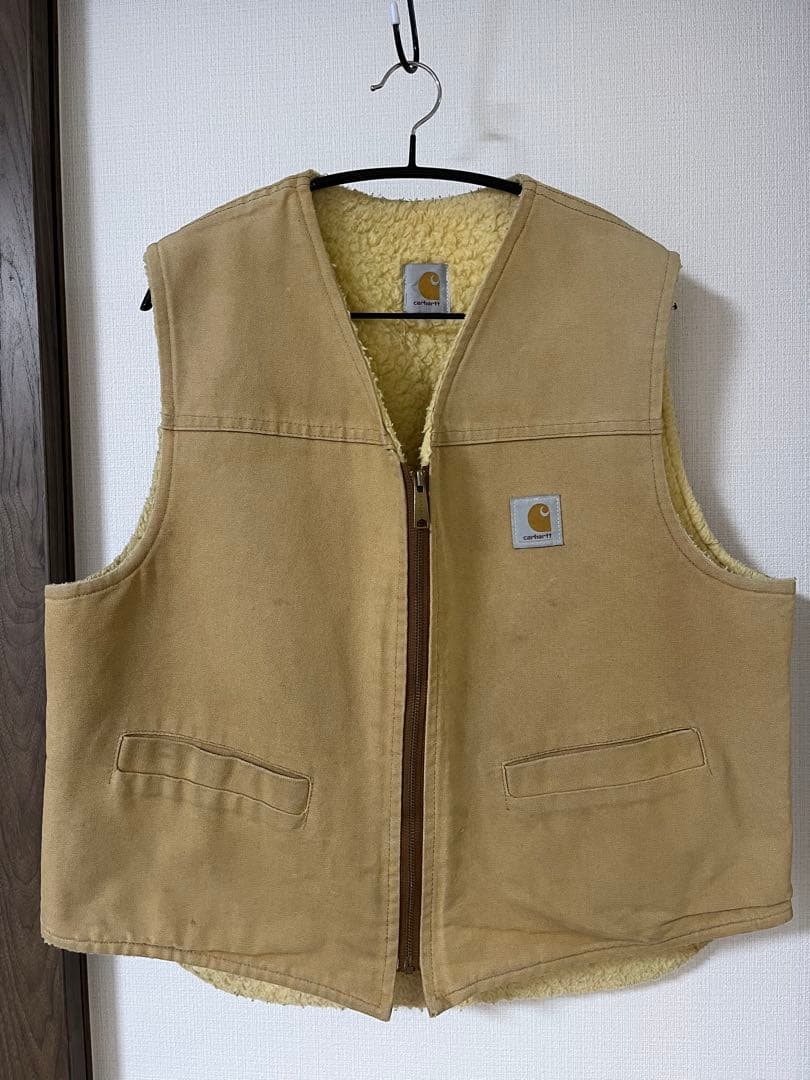 カーハート　ブラウンダックボアベスト　carhartt ベスト　ダックベスト