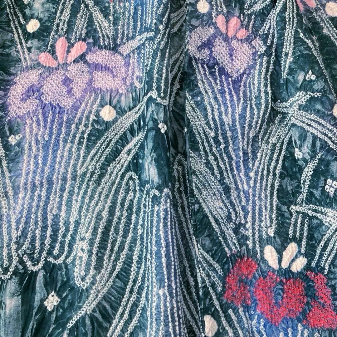 Pearlさま専用 有松絞り浴衣・有松鳴海絞り浴衣　燻んだグリーン　No7-22