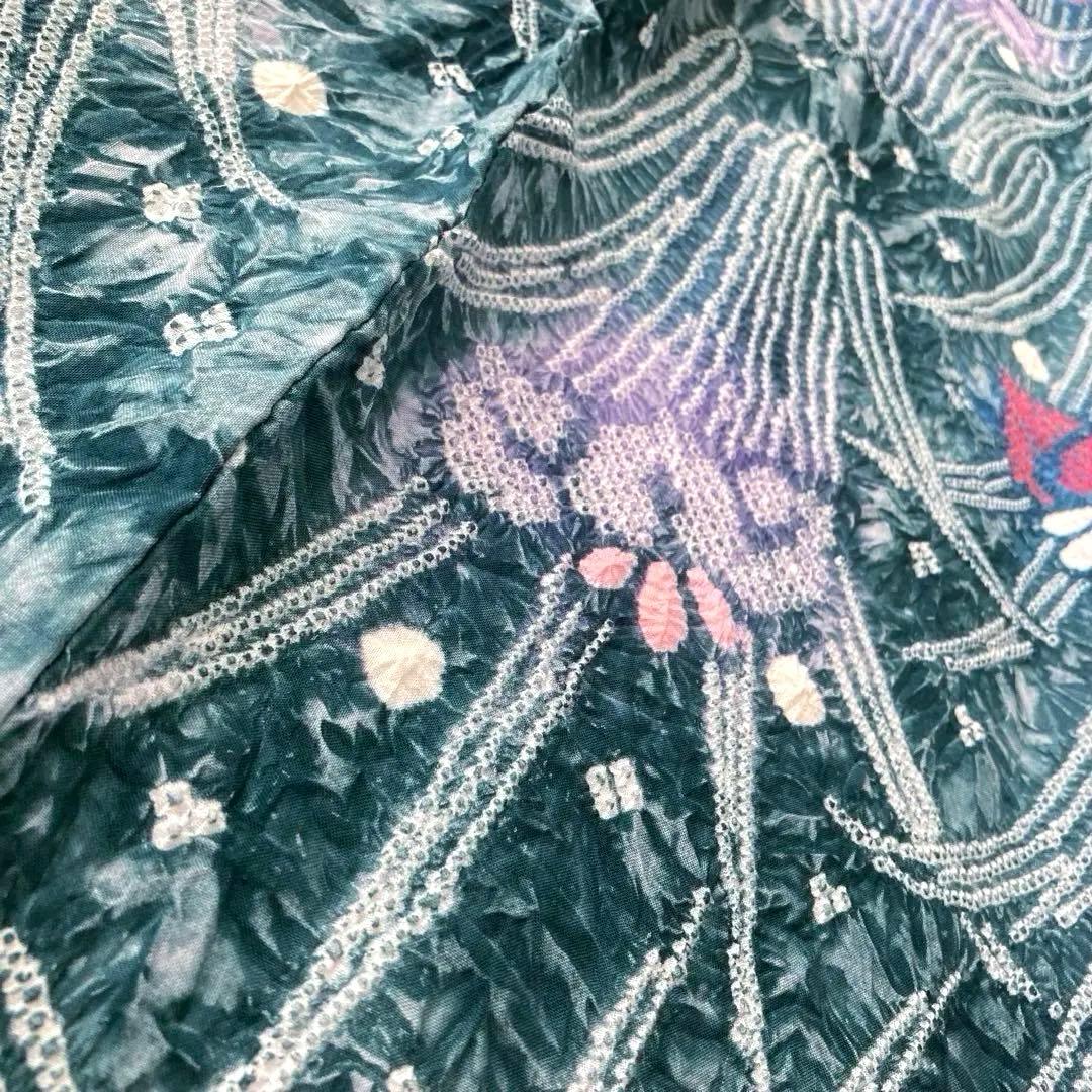 Pearlさま専用 有松絞り浴衣・有松鳴海絞り浴衣　燻んだグリーン　No7-22