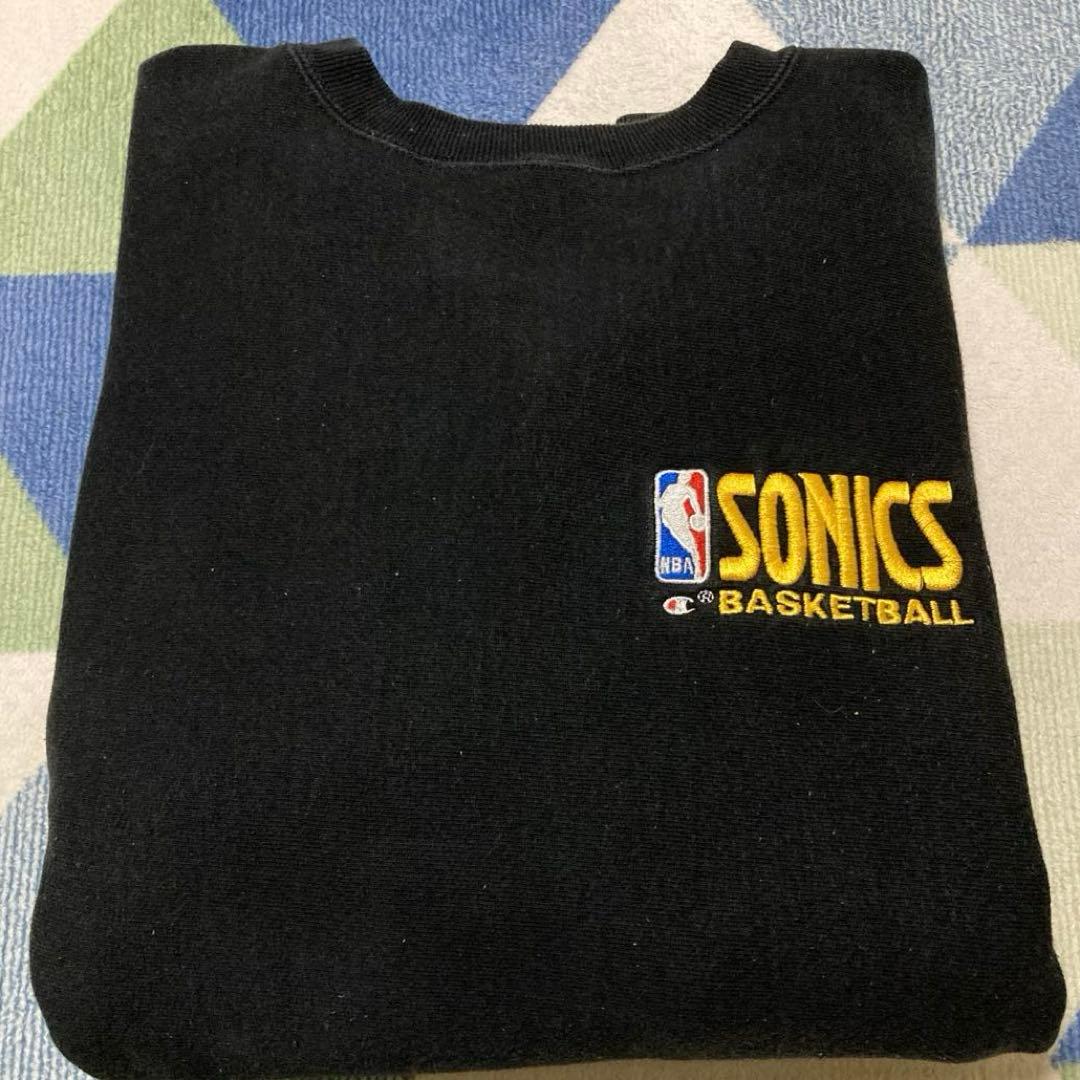 90s Champion NBAブラック レジ目リバースウィーブ刺繍タグXL