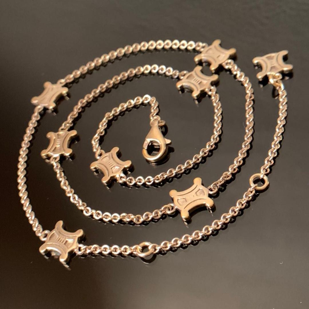 希少 925 SV セリーヌ silver マカダム ステーション ネックレス