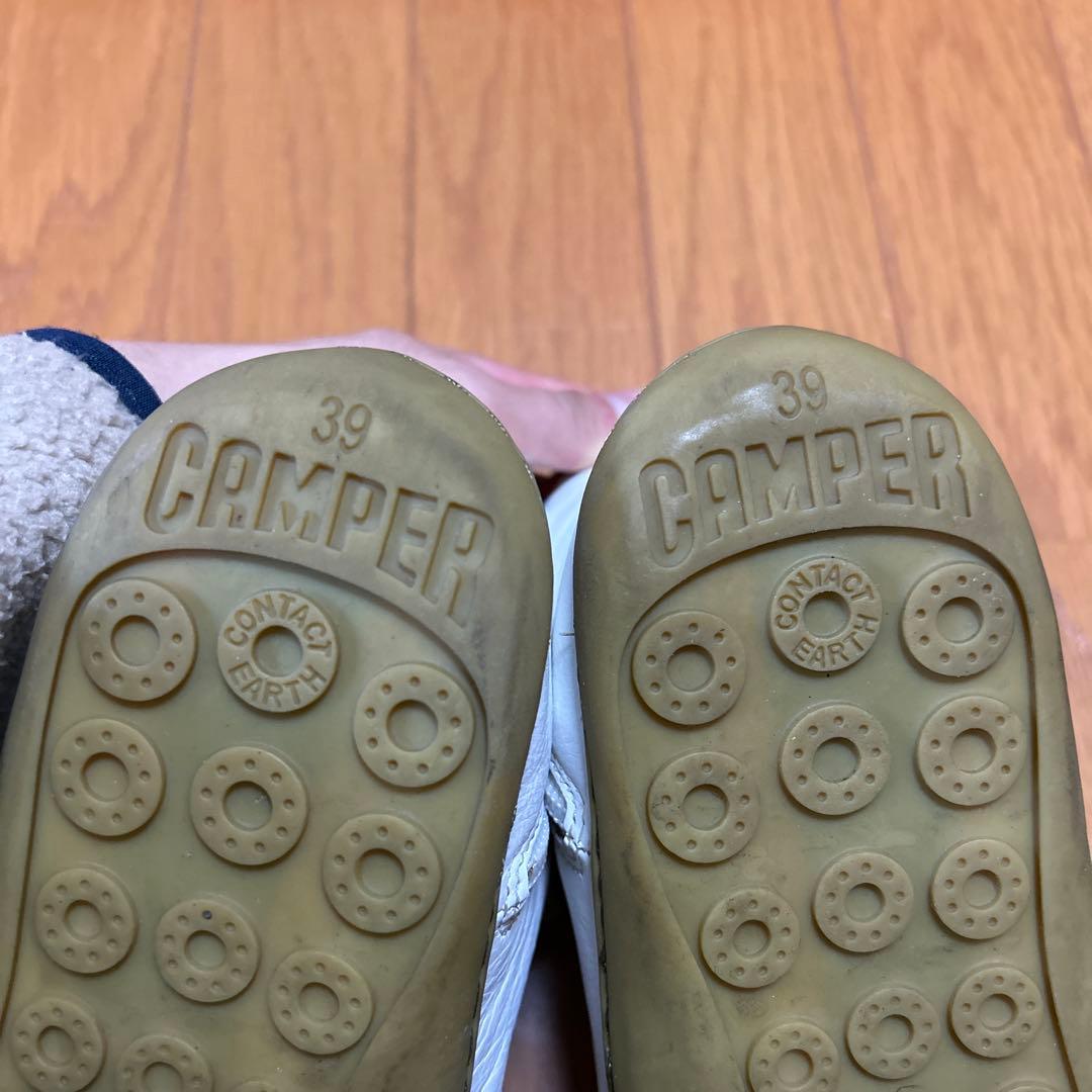 最後の値下げ！CAMPER ホワイトレザー ハイカットブーツ
