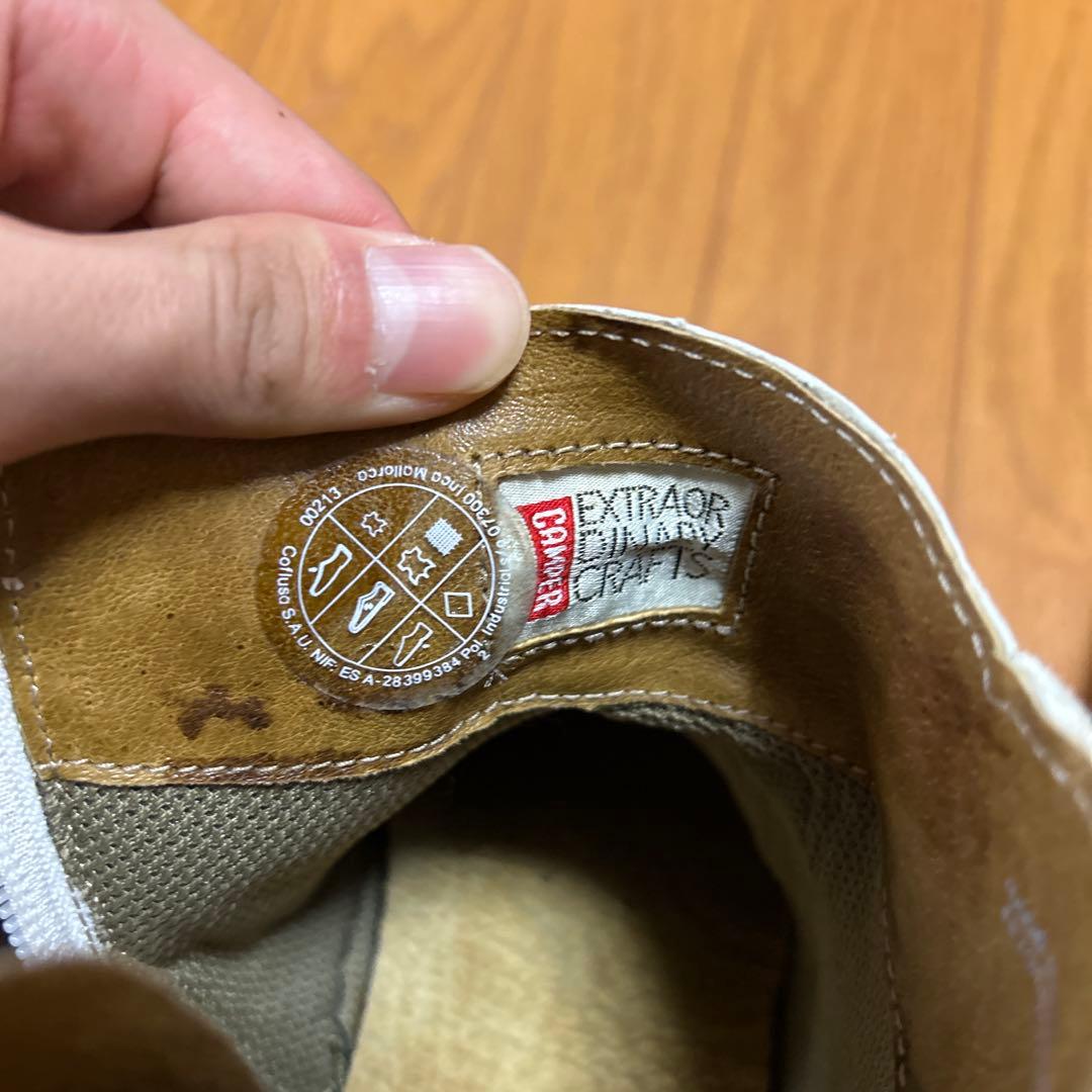 最後の値下げ！CAMPER ホワイトレザー ハイカットブーツ