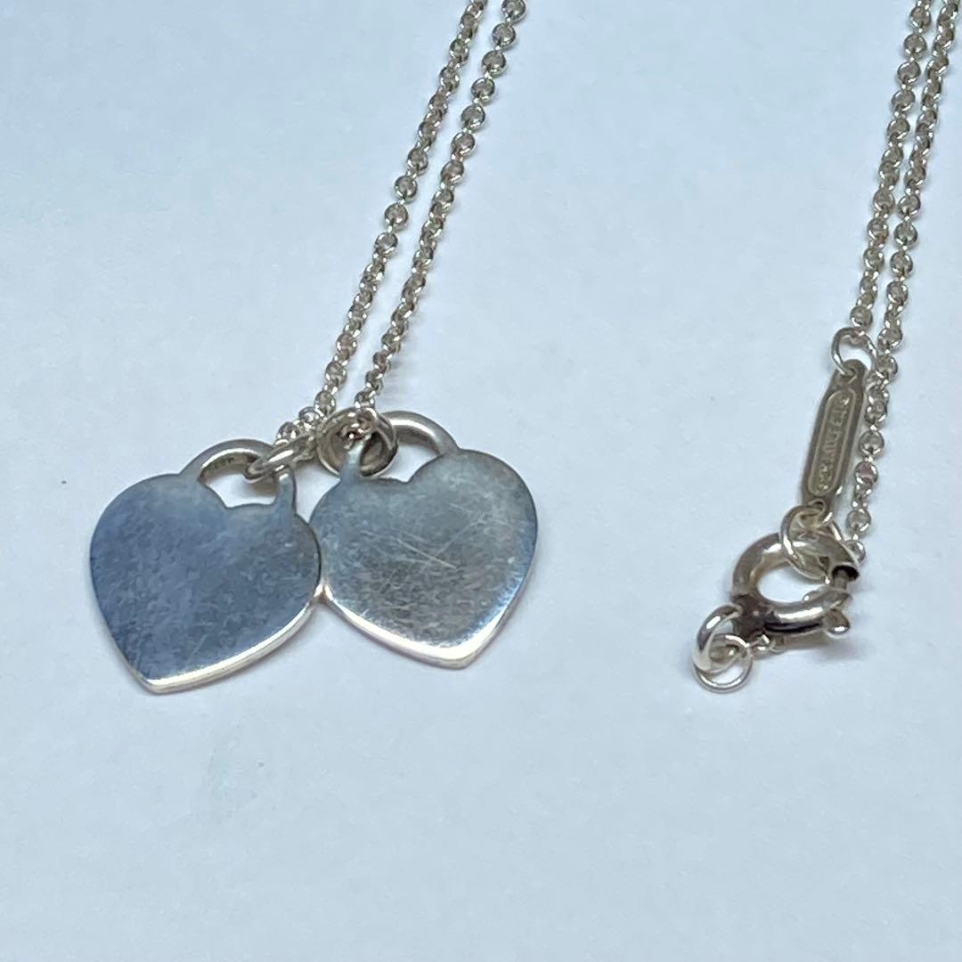 Tiffany&Co.ティファニーブルーダブルハートタグペンダントシルバー