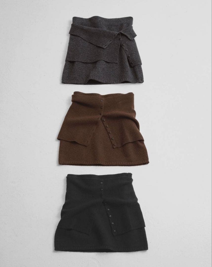 トゥデイフル　TODAYFUL レイヤードニットスカート チャコールグレー